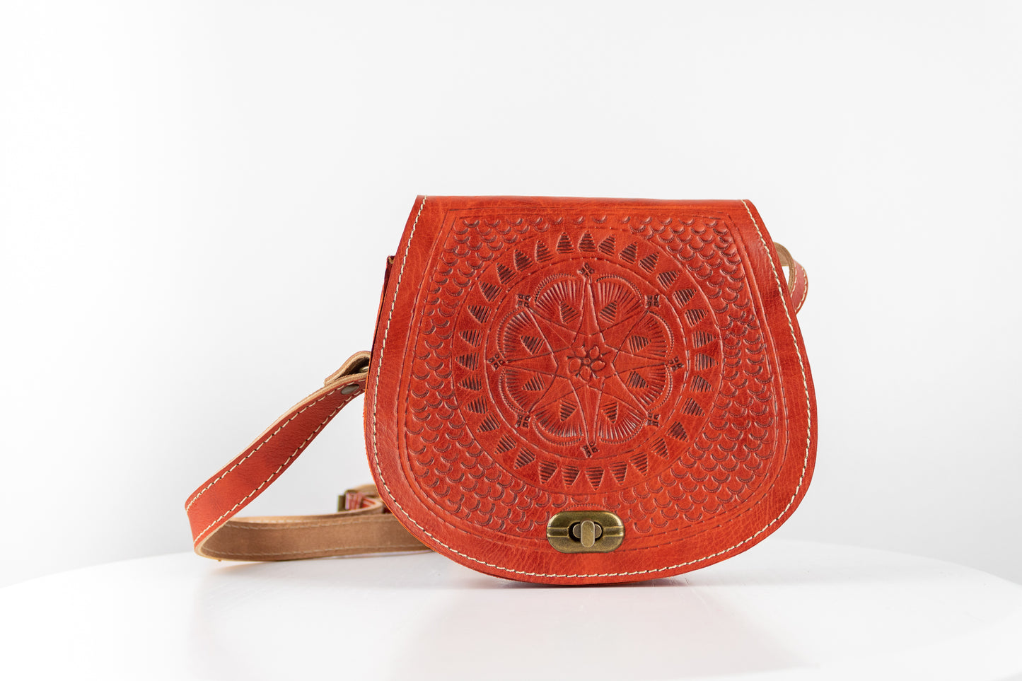 Mandala Engraved Leather Purse